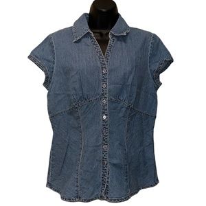 Vintage FADED GLORY Jean Shirt~Button Front M 8/10